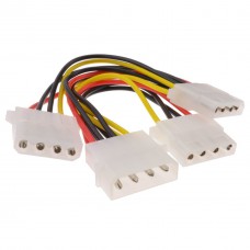 4 Pin Male to 3 Port Female Molex IDE Power Supply Cable